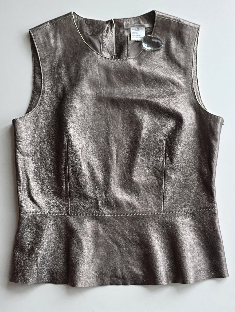 Gerard Darel Pewter Leather Top